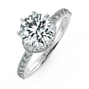 Solitaire Pave Engagement Ring with The Bow At Neck NCH1307 3