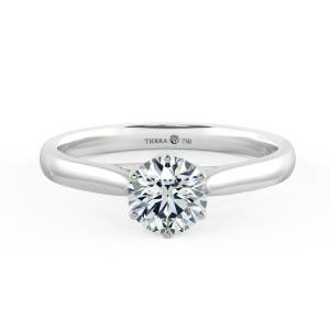 Six Prongs Trellis Engagement Ring with Shiny Band NCH1407 1