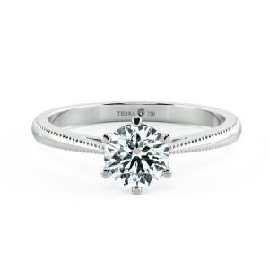 Shiny Cathedral Engagement Ring with Milgrain Band and Six Prong Setting NCH1502 1