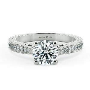 Cathedral Engagement Ring with Pattern Band NCH1506 1