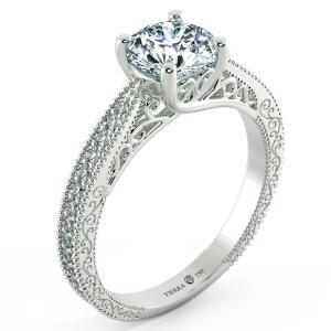 Cathedral Engagement Ring with Pattern Band NCH1506 5