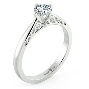 Cathedral Engagement Ring with Pattern Band NCH1508 4