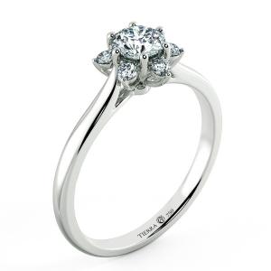 Small Halo Snowflake Engagement Ring with Shiny Band NCH2001 4