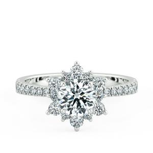 Petal Halo Engagement Ring with Eternity Band NCH2007 1