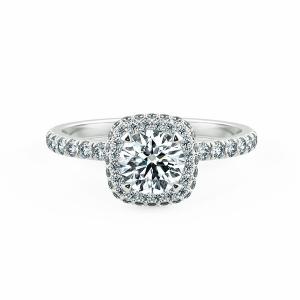 Halo Cushion Engagement Ring with Necklace NCH2009 1