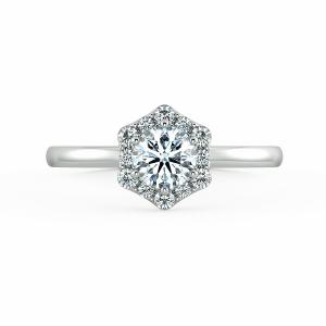 Single Classic Octagonal Halo Engagement Ring NCH2104 2