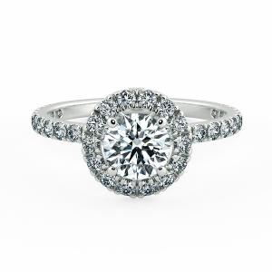Round Halo Engagement Ring with Eternity Band NCH2201 1