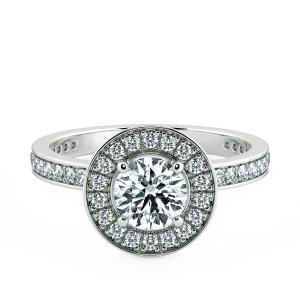 Halo Engagment Ring with Eternity Band and Halo Has Pedestal NCH2203 1