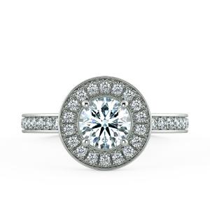 Halo Engagment Ring with Eternity Band and Halo Has Pedestal NCH2203 2