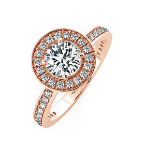 Halo Engagment Ring with Eternity Band and Halo Has Pedestal NCH2203 3