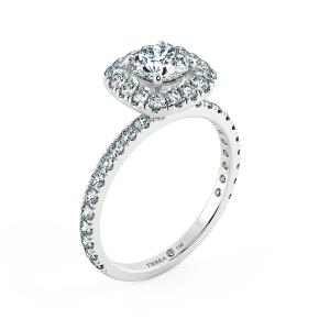Halo Cushion Engagement Ring with Eternity Band NCH2204 4