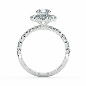 Halo Floral Engagement Ring with Eternity Band NCH2402 5