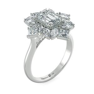 Nhẫn kim cương Emerald kết hợp Fancy Halo NKC8210 4