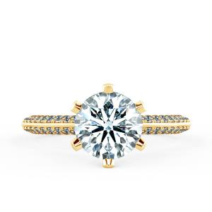 Nhẫn kim cương Tiffany full tấm ở đai & chấu NKC1201 2
