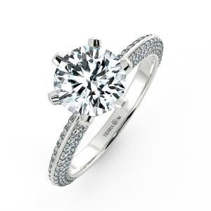 Nhẫn kim cương Tiffany full tấm ở đai & chấu NKC1201 3