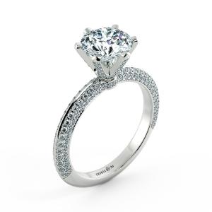 Nhẫn kim cương Tiffany full tấm ở đai & chấu NKC1201 4