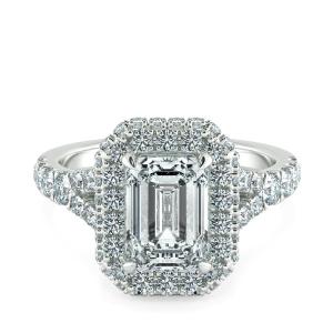 Nhẫn kim cương Halo Emerald NKC8204 1