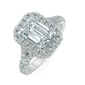 Nhẫn kim cương Halo Emerald NKC8204 3