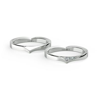 Cặp nhẫn cưới kim cương hiện đại NCC2037