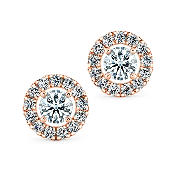 Round Halo Earrings with Gaping Halo Circle BTA2102 1