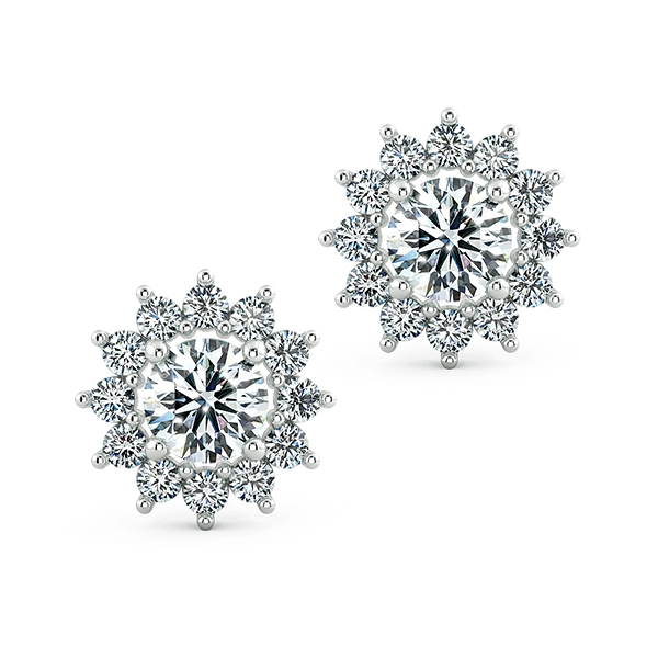 Halo Snowflake Earrings BTA 2107 1