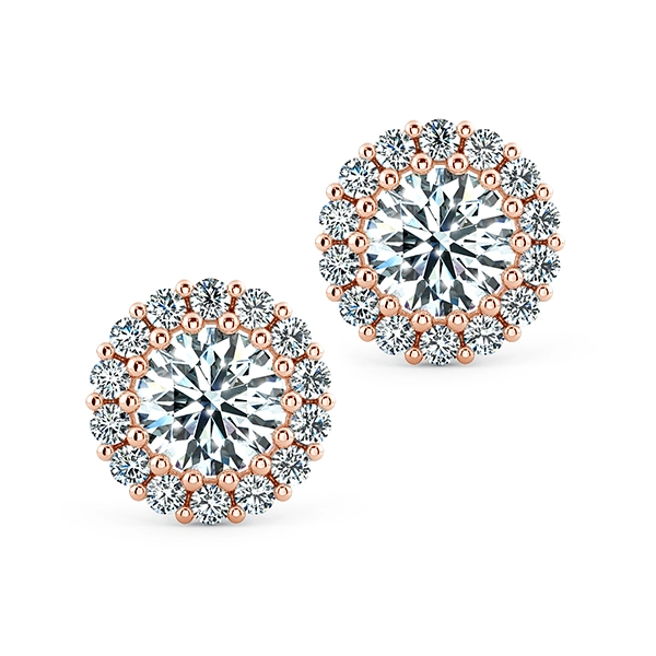 Halo Floral Earrings with Small Prong BTA2108 1