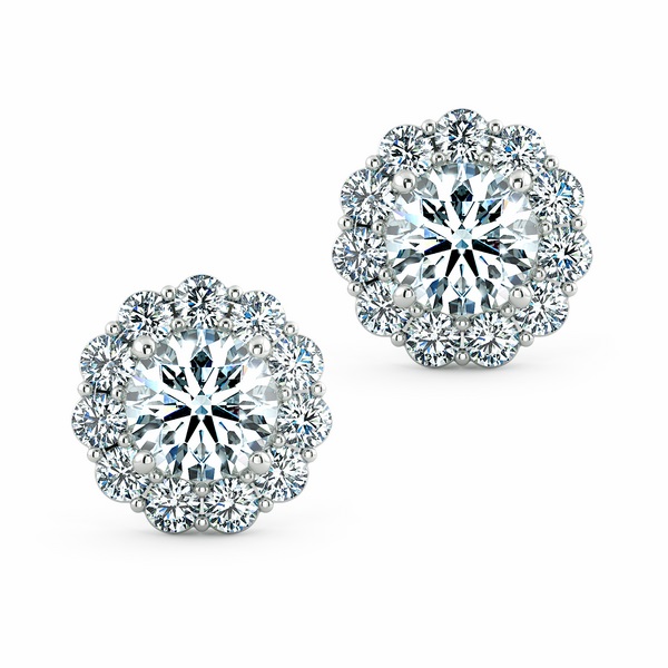 Halo Floral Earrings with Big Prong BTA2109 1