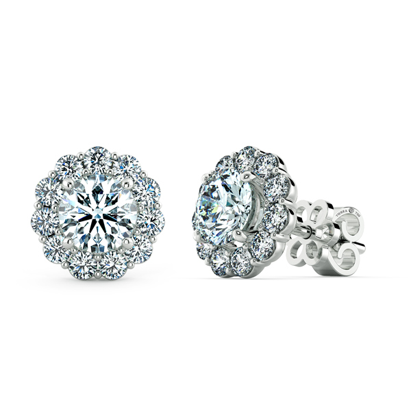 Halo Floral Earrings with Big Prong BTA2109 2