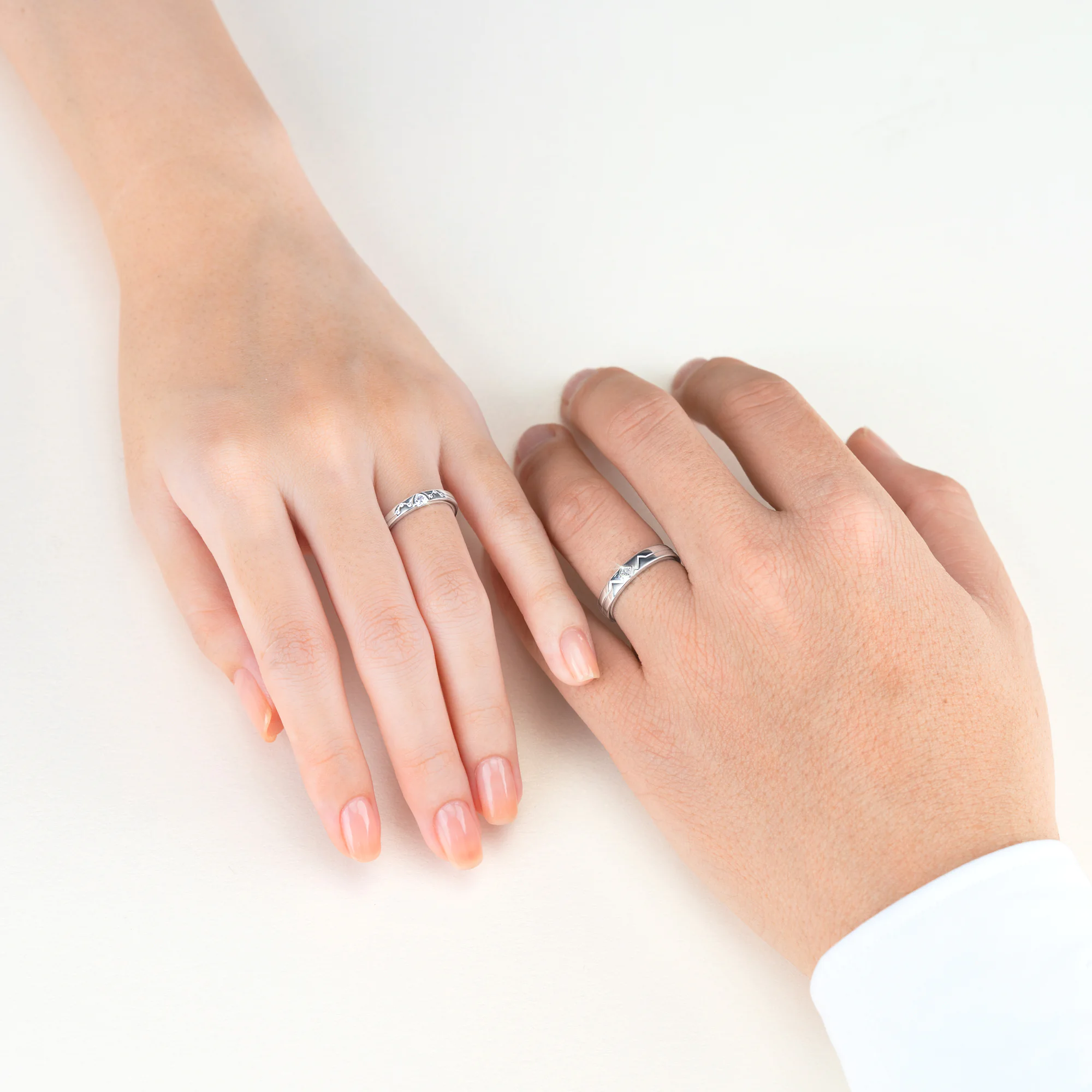 Cặp nhẫn cưới kim cương Heart Beat NCC3015 6