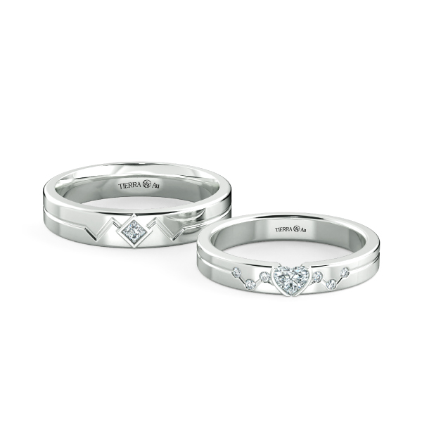 Cặp nhẫn cưới kim cương Heart Beat NCC3015 1