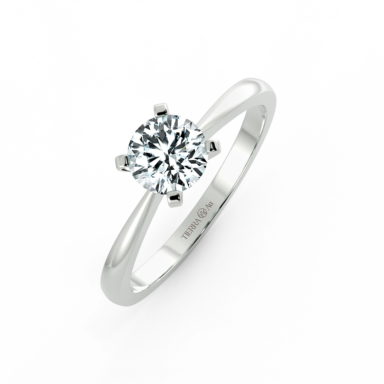 Four Prongs Solitaire Peg-head Engagement Ring NCH1103 3