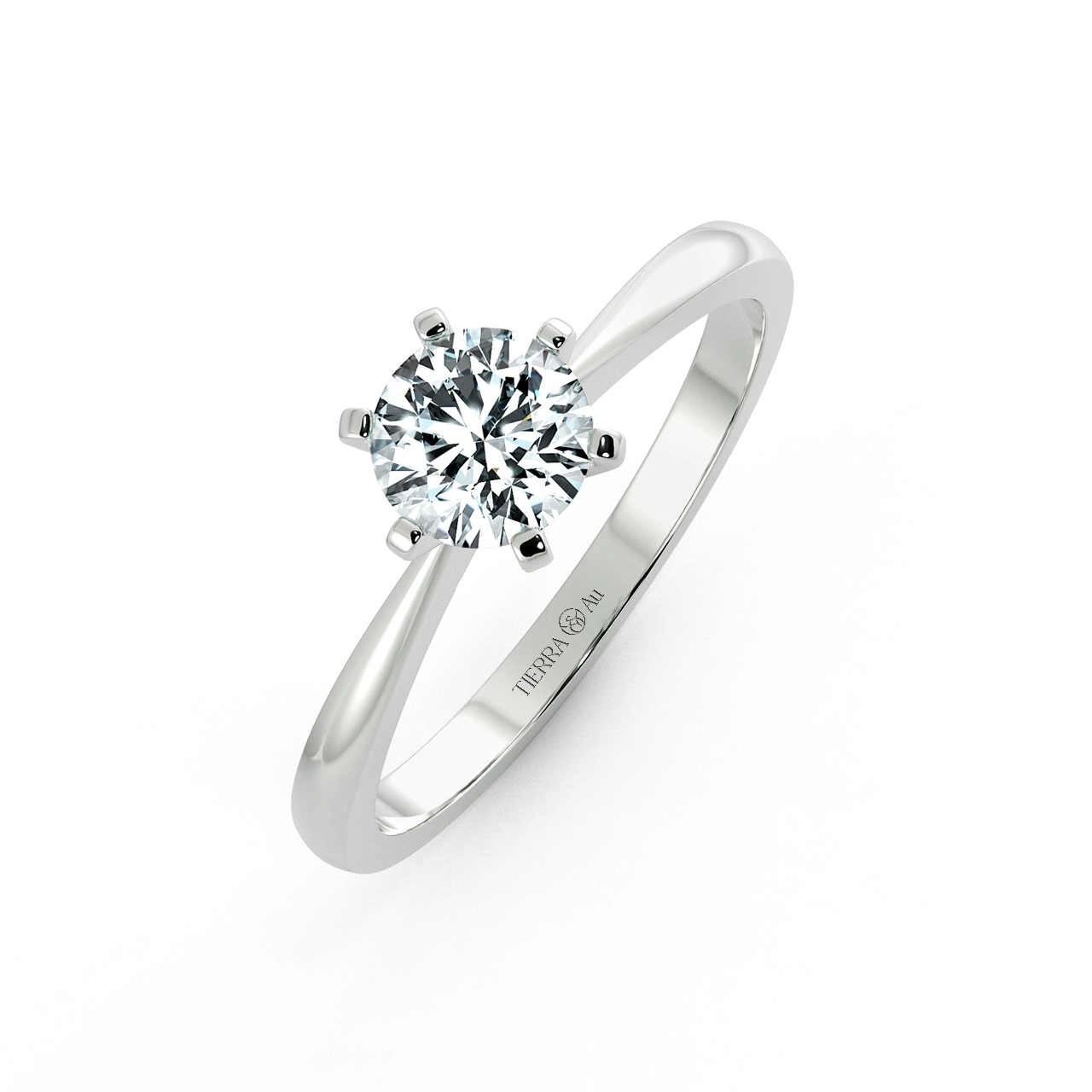 Four Prongs Solitaire Peg-head Engagement Ring NCH1104 3