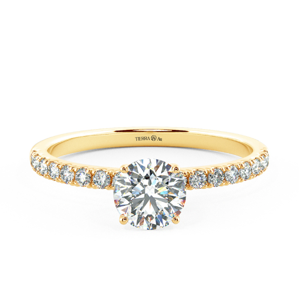 Four Prongs Solitaire Pave Engagement Ring NCH1202 1