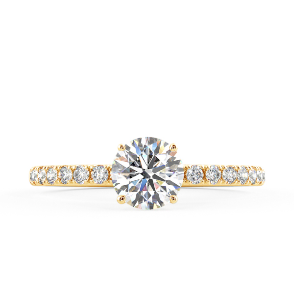 Four Prongs Solitaire Pave Engagement Ring NCH1202 2