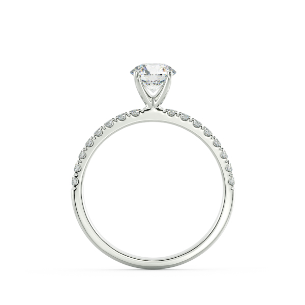 Four Prongs Solitaire Pave Engagement Ring NCH1202 5
