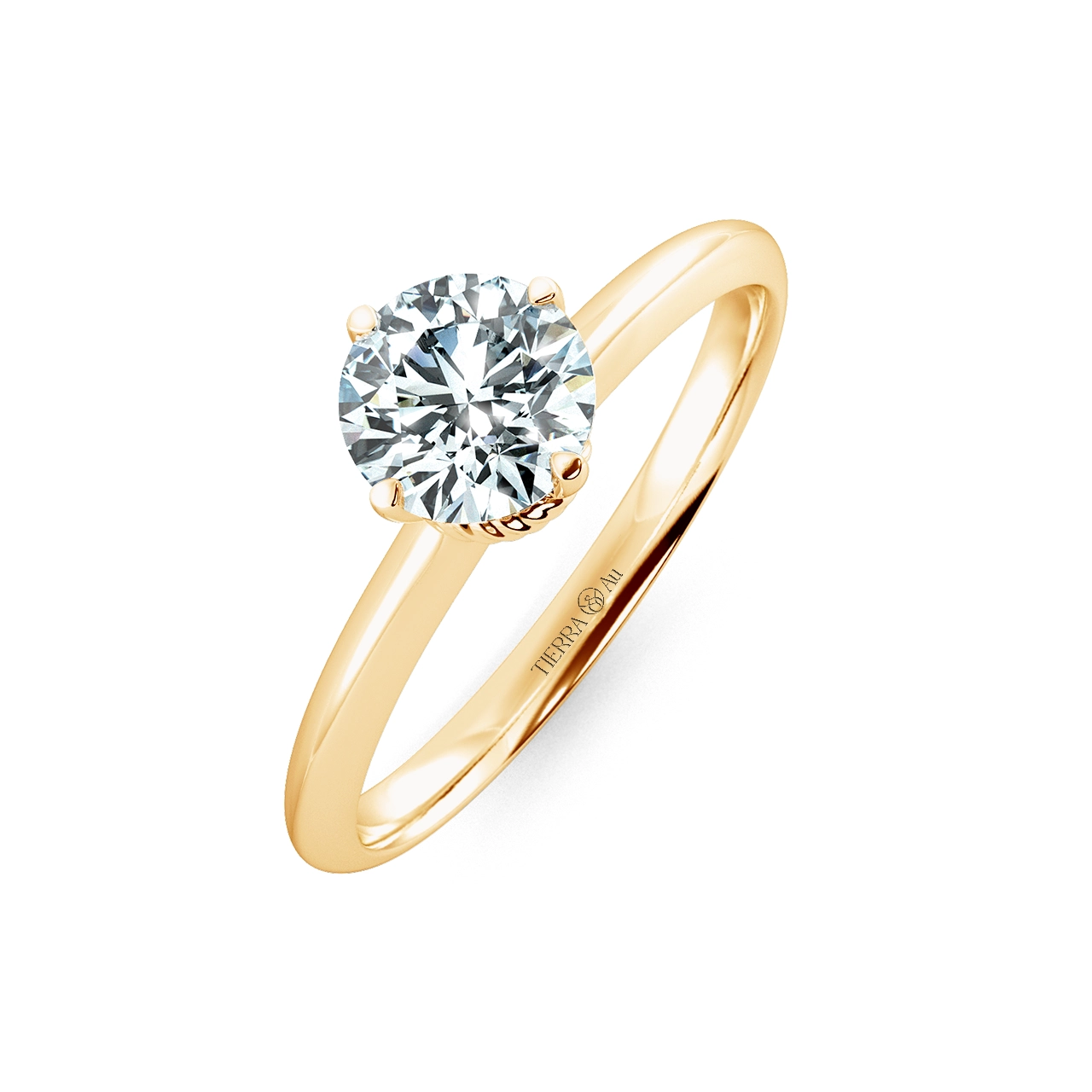 Solitaire Engagement Ring with Shiny Neck NCH1302 3