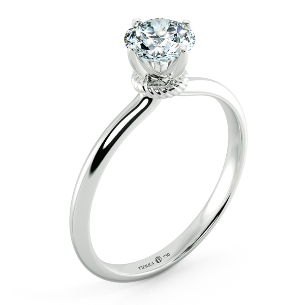 Nhẫn cầu hôn kim cương Solitaire trơn có vòng cổ trơn NCH1302 4