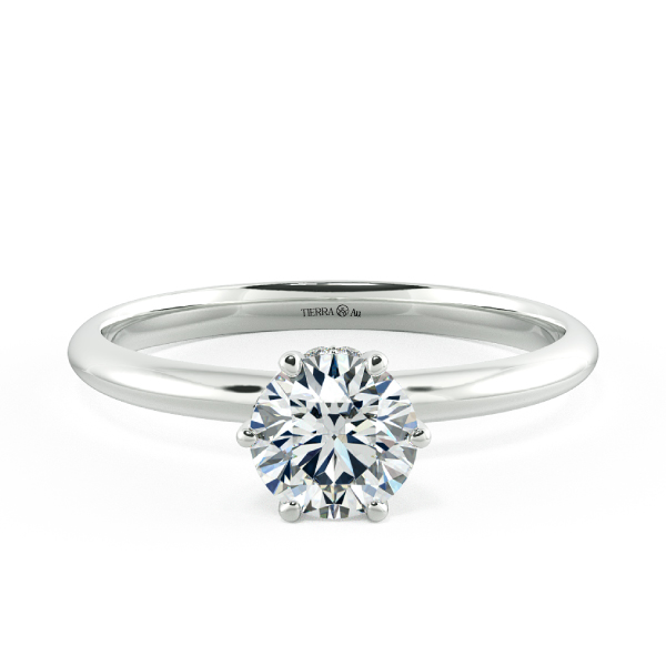 Solitaire Engagement Ring With Diamond Bezel Setting NCH1303 1