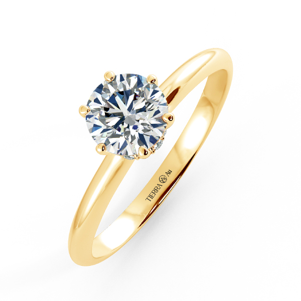 Nhẫn cầu hôn kim cương Solitaire trơn có vòng cổ xoàn NCH1303 3