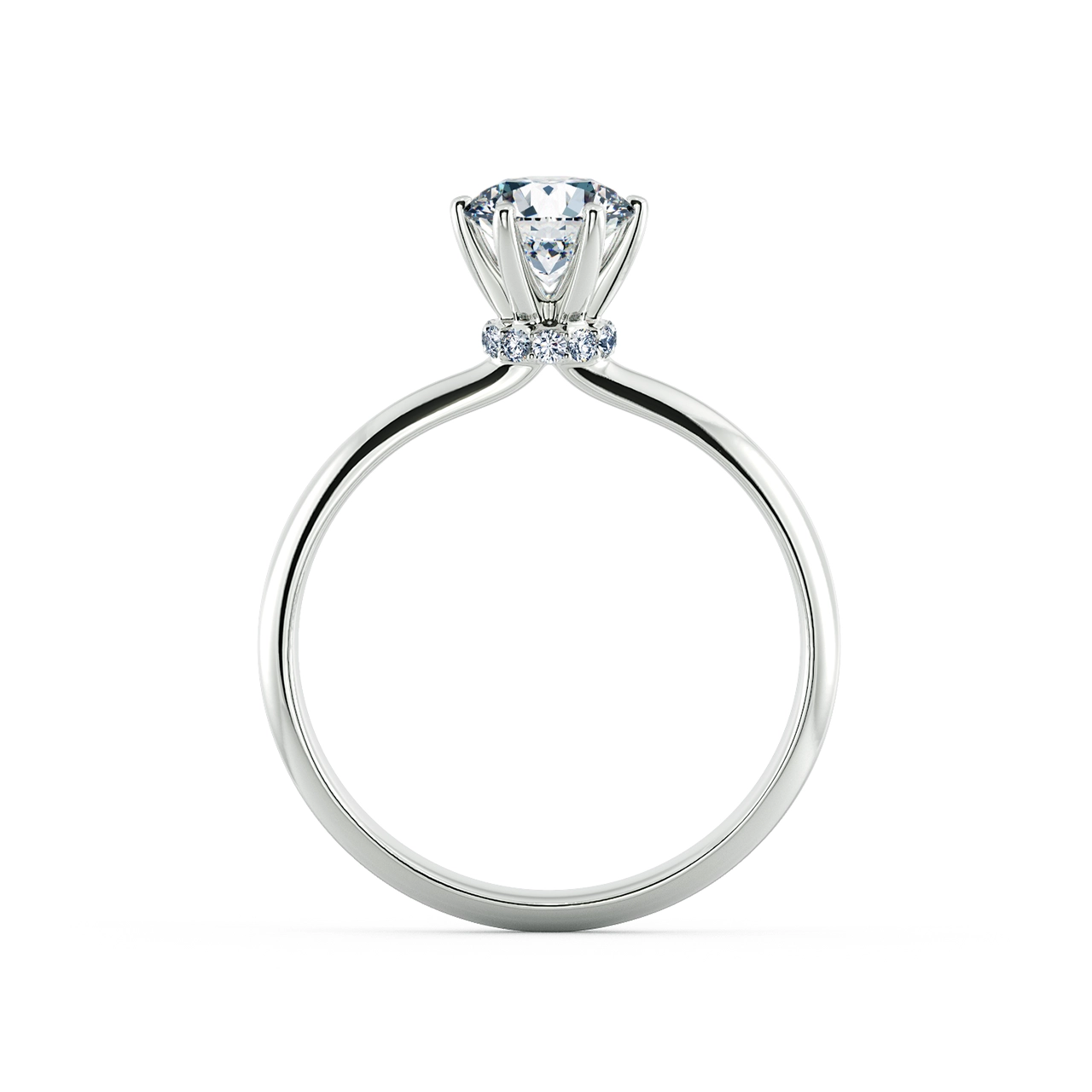 Solitaire Engagement Ring With Diamond Bezel Setting NCH1303 5