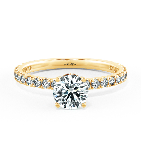 Nhẫn cầu hôn kim cương Solitaire Pavé có vòng cổ xoàn NCH1304 1