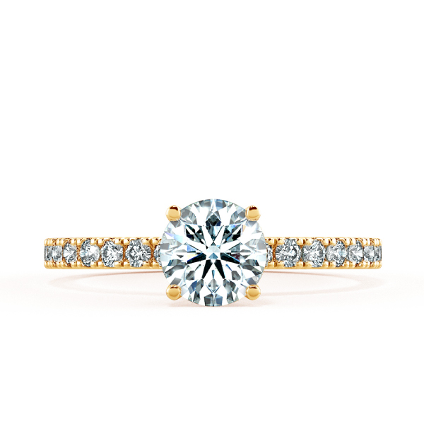 Solitaire Pave Engagement Ring with Diamond Bezel Setting NCH1304 2