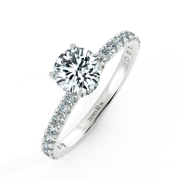 Nhẫn cầu hôn kim cương Solitaire Pavé có vòng cổ xoàn NCH1304 3