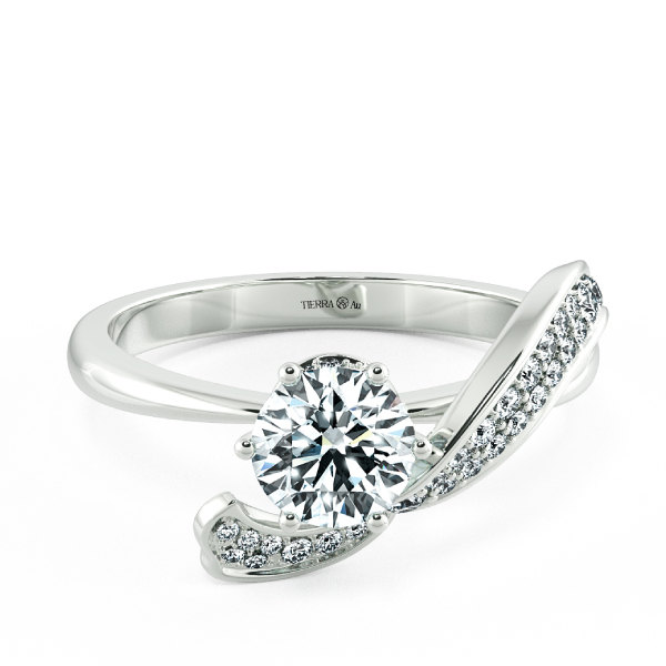Solitaire Engagement Ring with Stylized Neck NCH1305 1