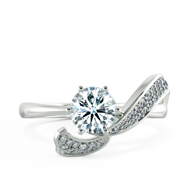 Solitaire Engagement Ring with Stylized Neck NCH1305 2
