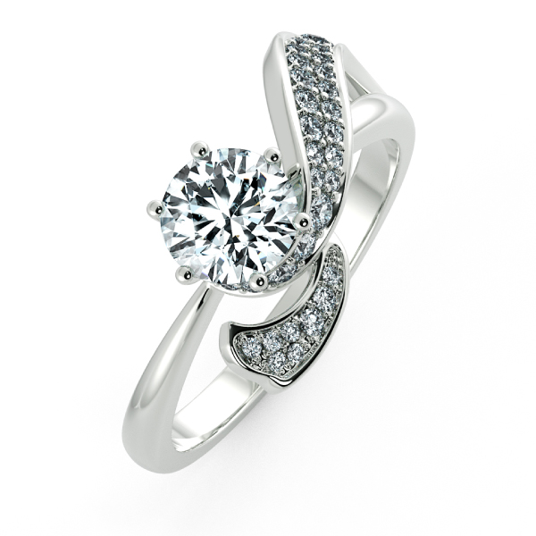Solitaire Engagement Ring with Stylized Neck NCH1305 3