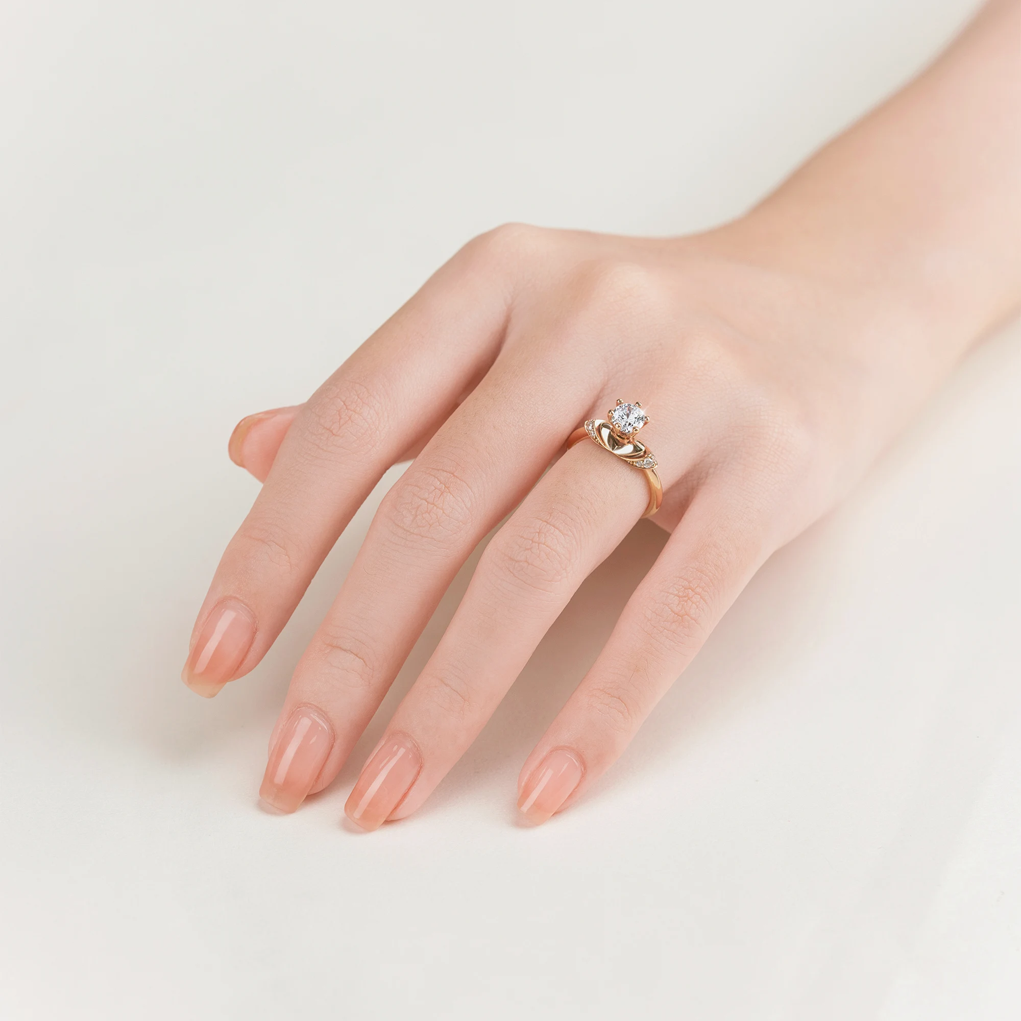 Solitaire Engagement Ring with Stylized Neck NCH1306 6