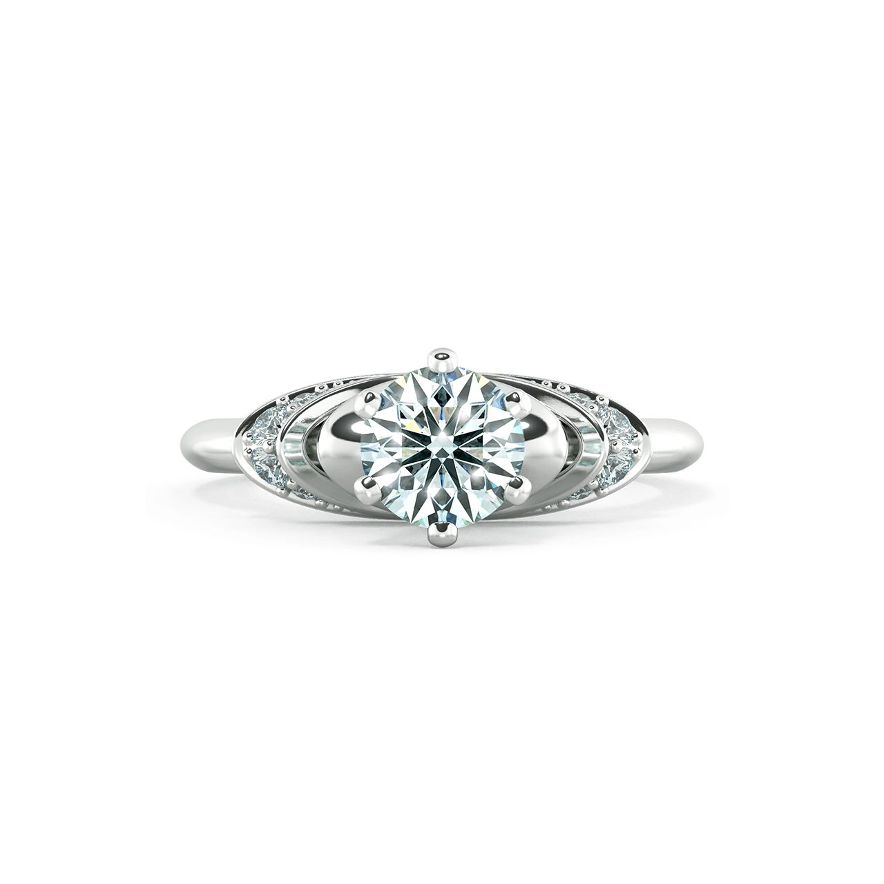 Solitaire Engagement Ring with Stylized Neck NCH1306 2