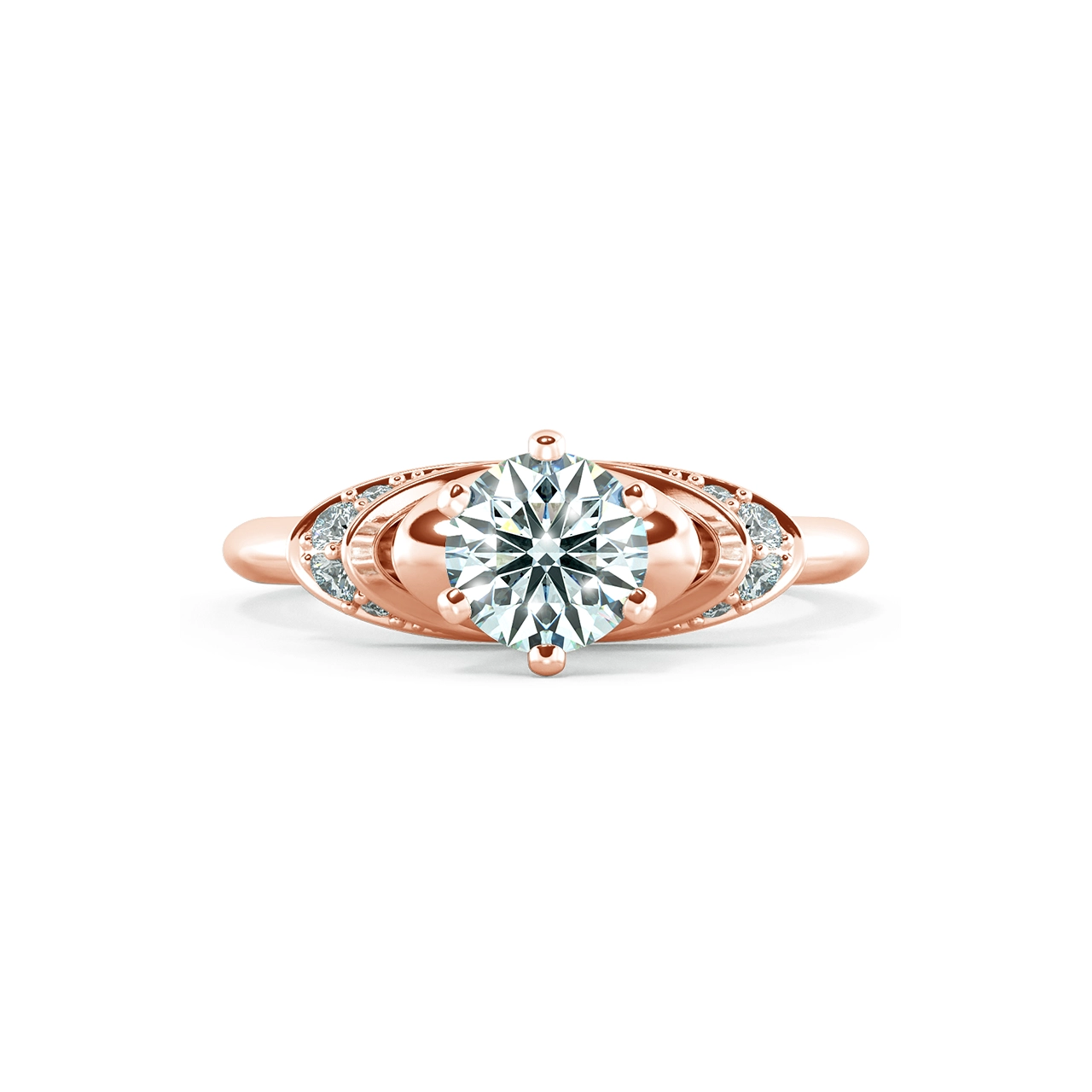 Solitaire Engagement Ring with Stylized Neck NCH1306 2