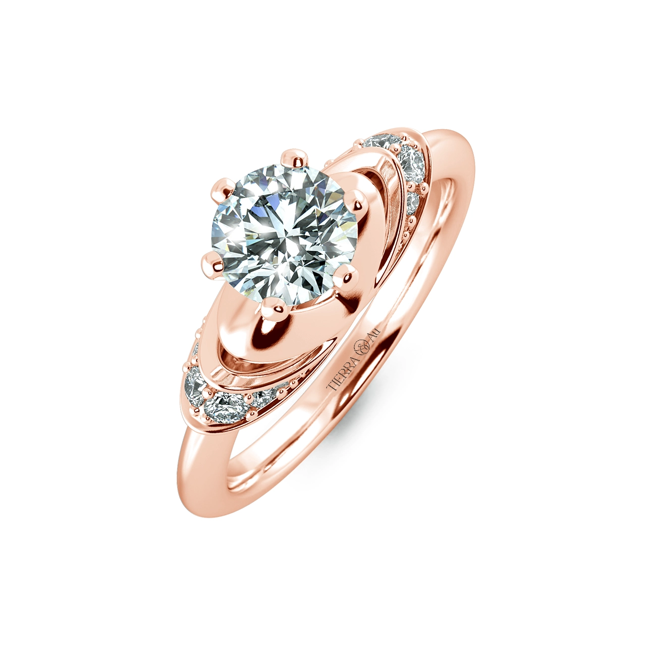 Solitaire Engagement Ring with Stylized Neck NCH1306 3